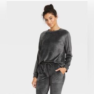 WOMEN'S Cozy Fleece Lounge Sweatshirt - Stars Above - Gray